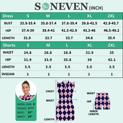 Soneven Womens Tennis Dress Sleeveless Golf Dresses with Shorts and Pockets Ruffle Sleeve Workout Athletic Dresses Casual 2026 Spring Break Gift for Easter'S Day Mother'S Day