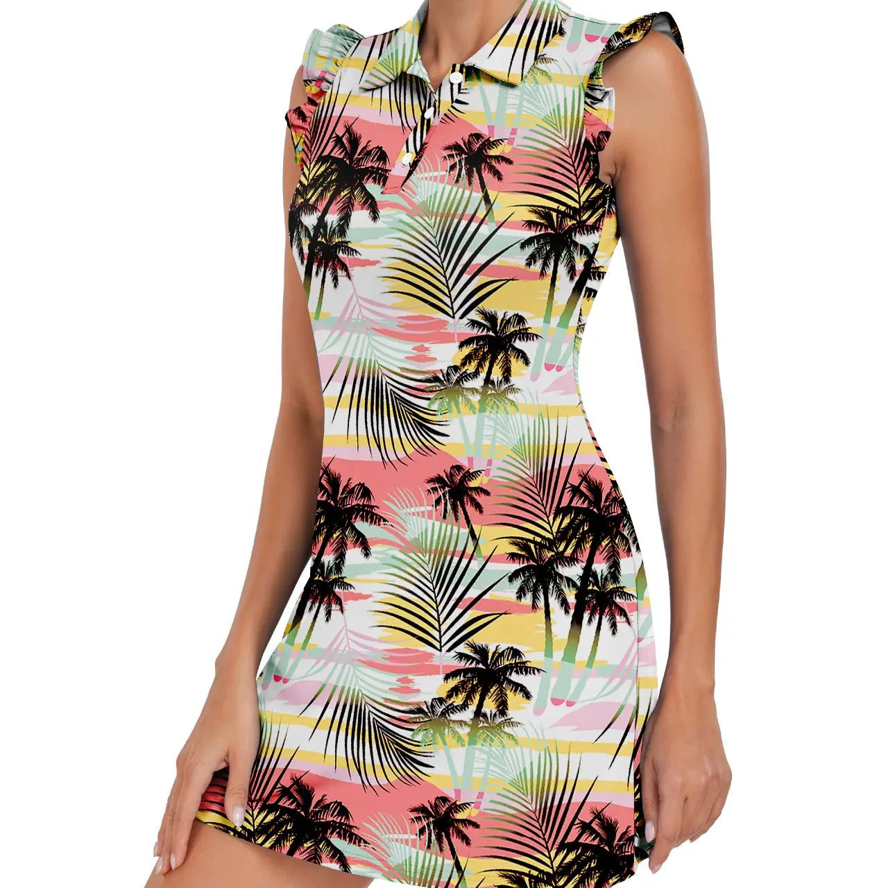 Soneven Womens Tennis Dress Sleeveless Golf Dresses with Shorts and Pockets Ruffle Sleeve Workout Athletic Dresses Casual 2026 Spring Break Gift for Easter'S Day Mother'S Day