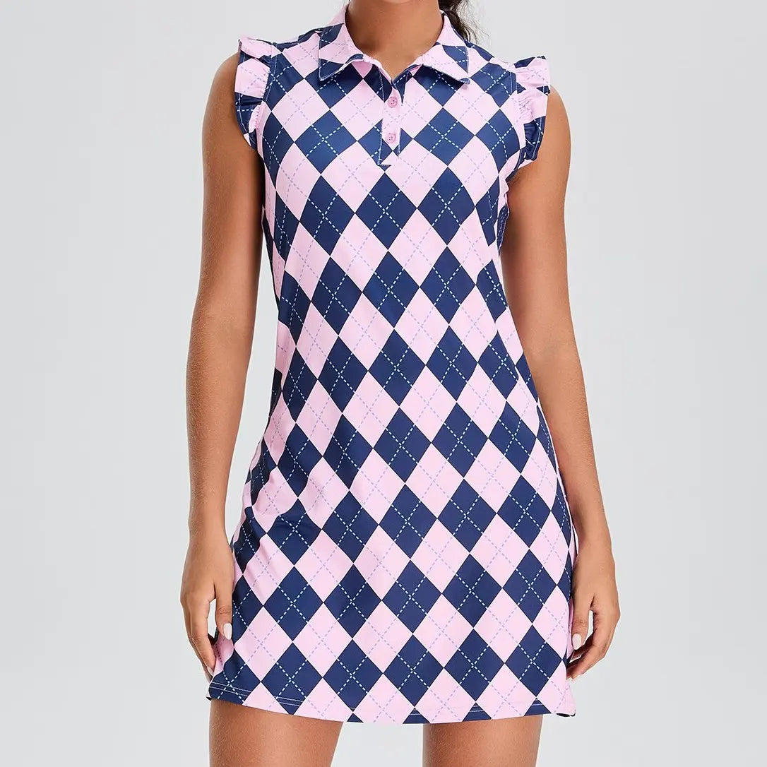 Soneven Womens Tennis Dress Sleeveless Golf Dresses with Shorts and Pockets Ruffle Sleeve Workout Athletic Dresses Casual 2026 Spring Break Gift for Easter'S Day Mother'S Day