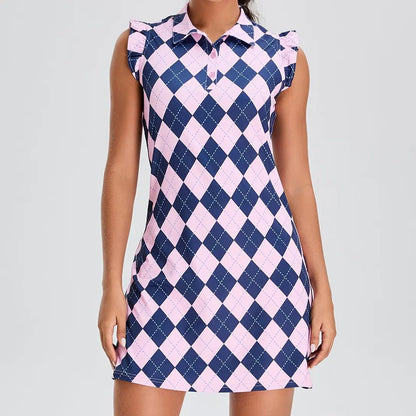 Soneven Womens Tennis Dress Sleeveless Golf Dresses with Shorts and Pockets Ruffle Sleeve Workout Athletic Dresses Casual 2026 Spring Break Gift for Easter'S Day Mother'S Day